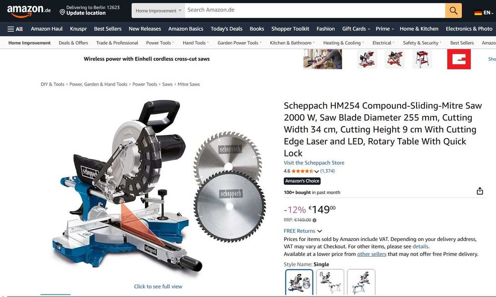 Fierăstrău circular Scheppach HM254 2000 W