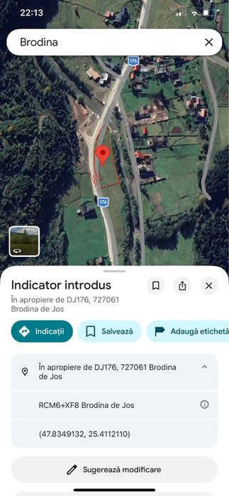 Teren intravilan com BRODINA, 30 de ari la dj 176 pret 1500€ pe ar total 45.000€ pretabil pentru cabana / casa etc pret usor negociabil . Acte la zi !