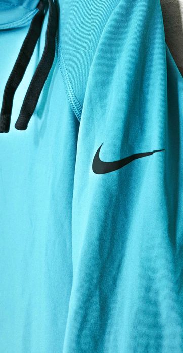 Nike Pro Оригинална дамска синя спортна фланелка с висока яка размер S