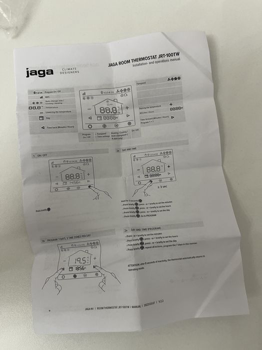 Комнатный термостат Jaga JRT-100TW
