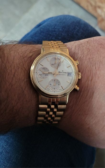 Ceas aur 18k Bulova 7750 automatic cronograf president