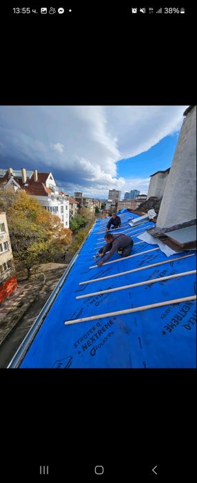 Ремонт на покриви,Нови покриви,Безшевни улуци,Частични ремонти,Хидроиз