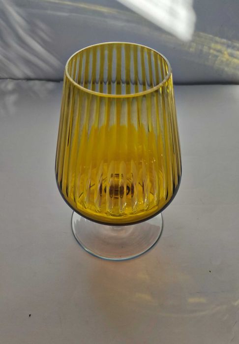 Голяма чаша/бонбониера от двуцветен кристал