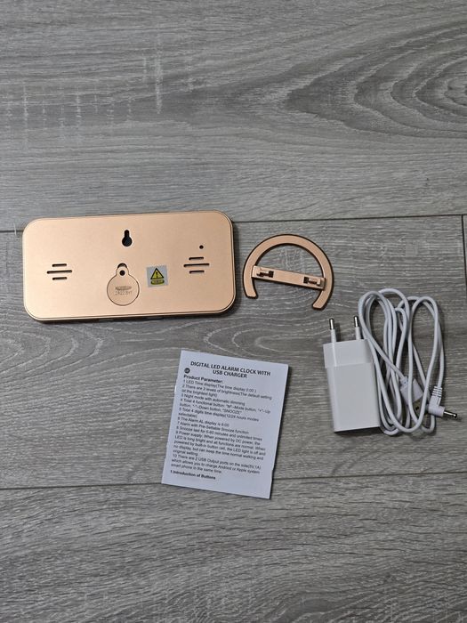 Ceas de masă digital cu oglindă 6.5" – Rose Gold – nou