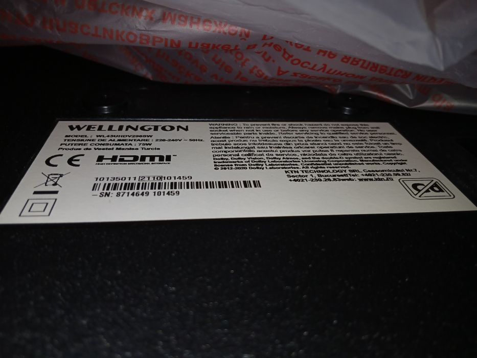 Telecomnda TV Televizor Wellington