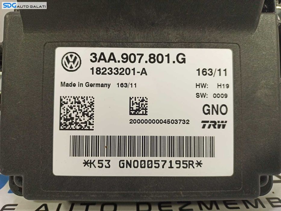 Calculator Modul Frana de Mana Electrica Volkswagen Passat B7 2010 - 2015 Cod 3AA907801G 3AA.907.801.G [L1340]