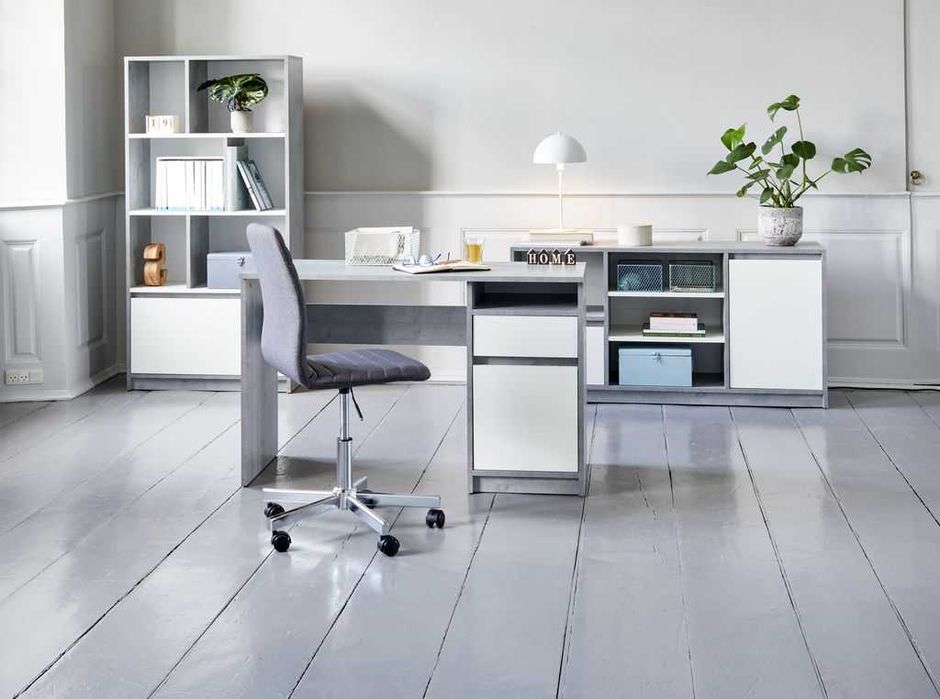 Scaun birou ABILDHOLT gri/crom Material textil 43x84x56 cm Stare buna