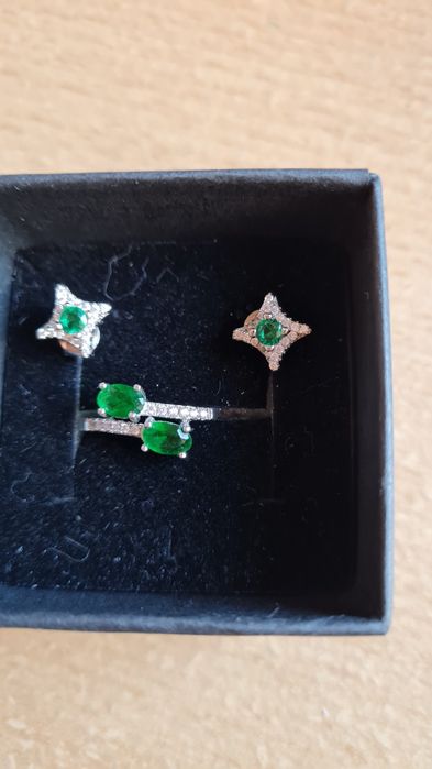 Set superb din argint 925,inel+cercei.