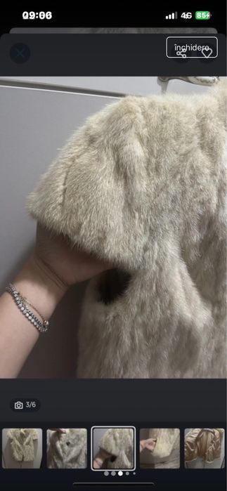 Haina  vesta blana naturala nurca L