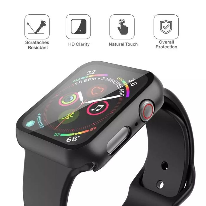 Кейс + Стъклен протектор за Apple Watch 10 9 / 8 / 7 45 41 / SE 44 40