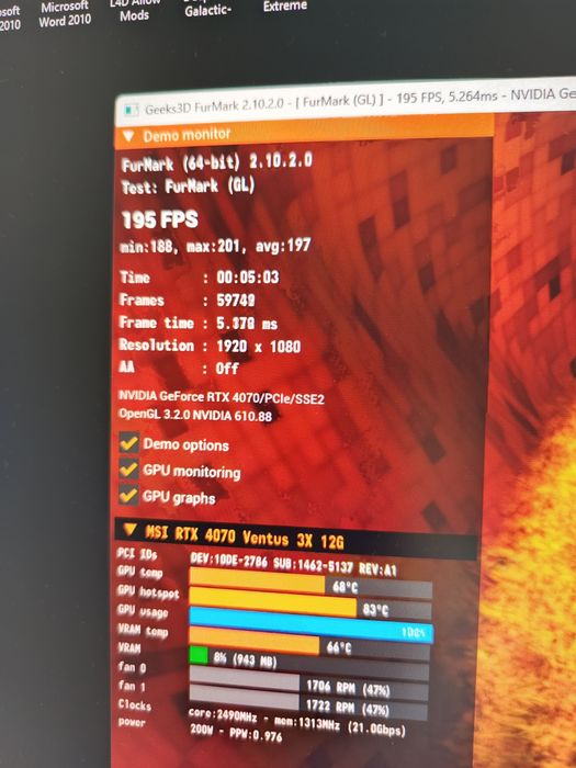 Видеокарта MSI GeForce RTX 4070 Ventus 3X 12GB