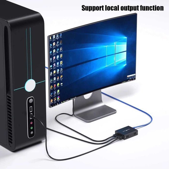 Extender HDMI KVM Pwaytek, 1080p, transmisie 50m prin cablu Cat6