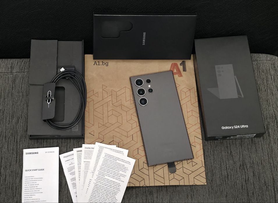 КАТО НОВ 512GB Samsung S24 Ultra Гаранция от A1 до 2026г. Black