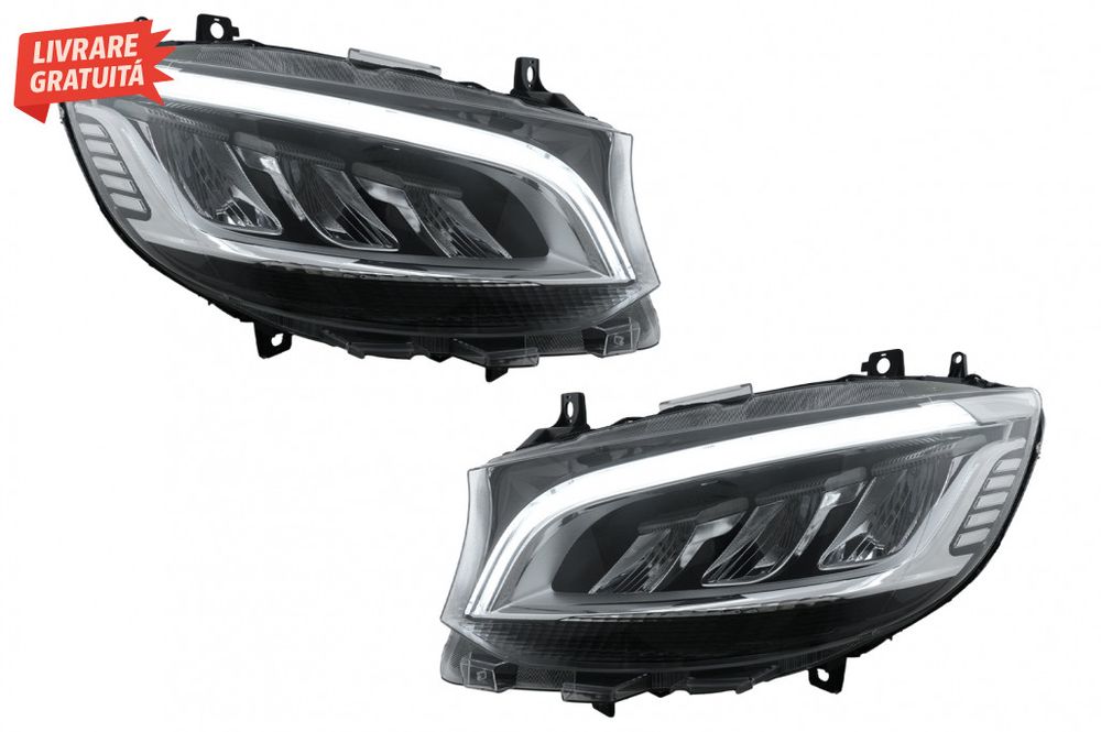 Faruri Full LED Mercedes Sprinter W907 W910 Halogen (2019-2023) Negru