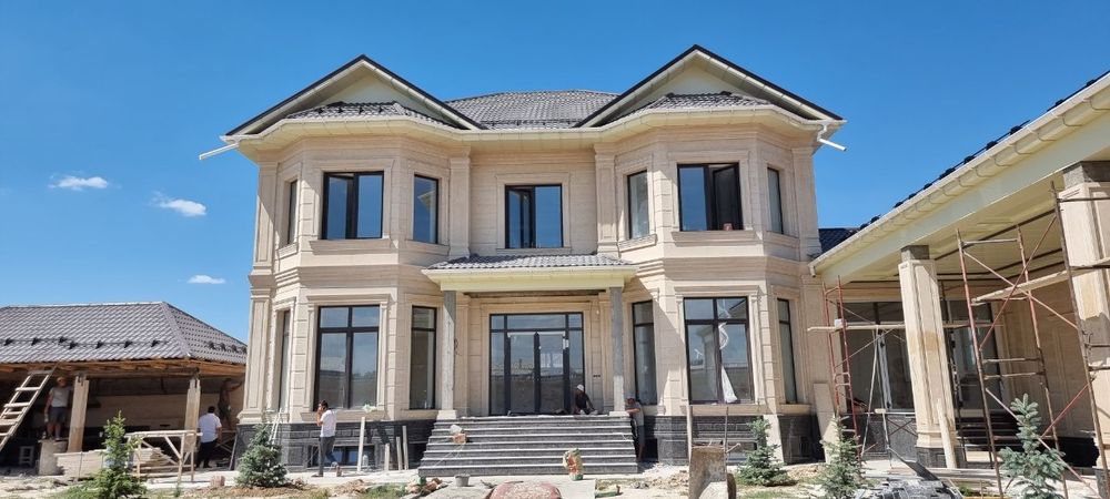 Travertin farad ishlari травертин фасадные работа алюкобонд alikabond