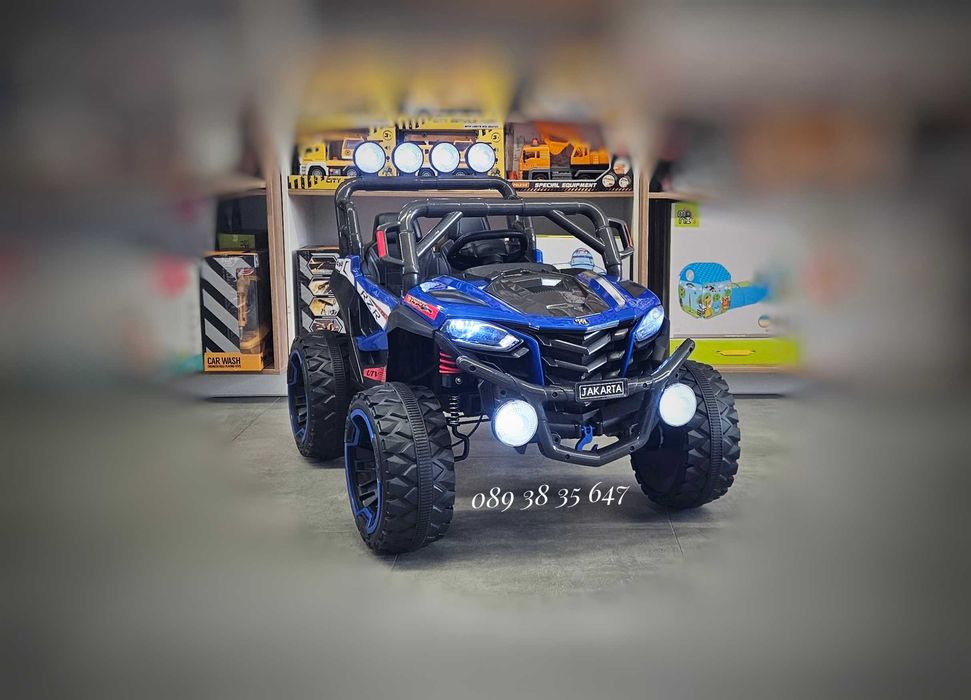 ТОП ЦЕНА!НОВО!Акумулаторен джип/UTV Jakarta BLUE с 4x4,12V батерия,USB