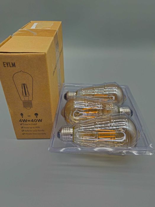 Топ цена! EYLM Vintage Edison LED крушки ST64 E27 4W 3 броя димируеми