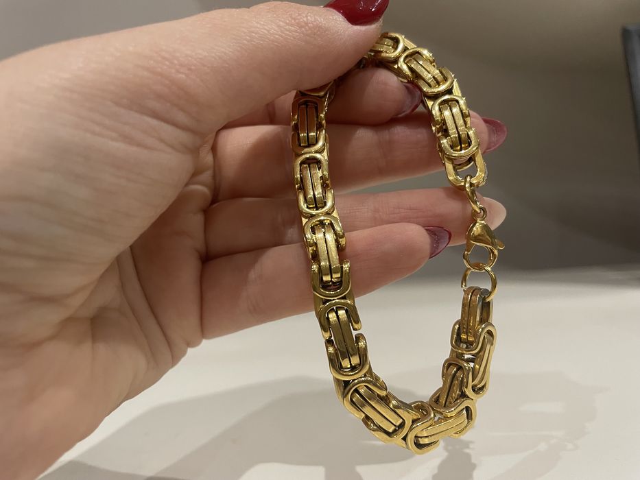 Масивна мъжка гривна от мед.стомана