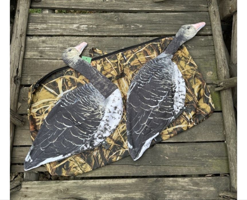 Гуси серые подсадные. Чучело