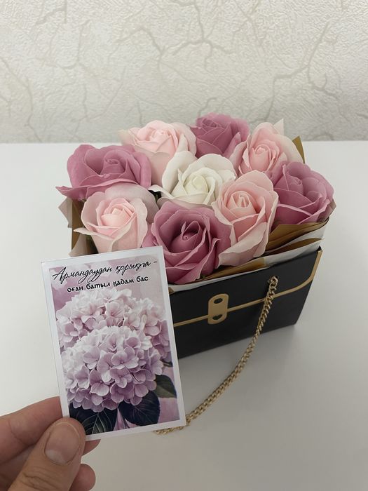 Мыльные розы, букет на 8 марта