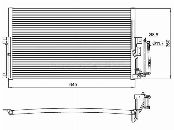 Радиатор кондиционера  Opel Vectra