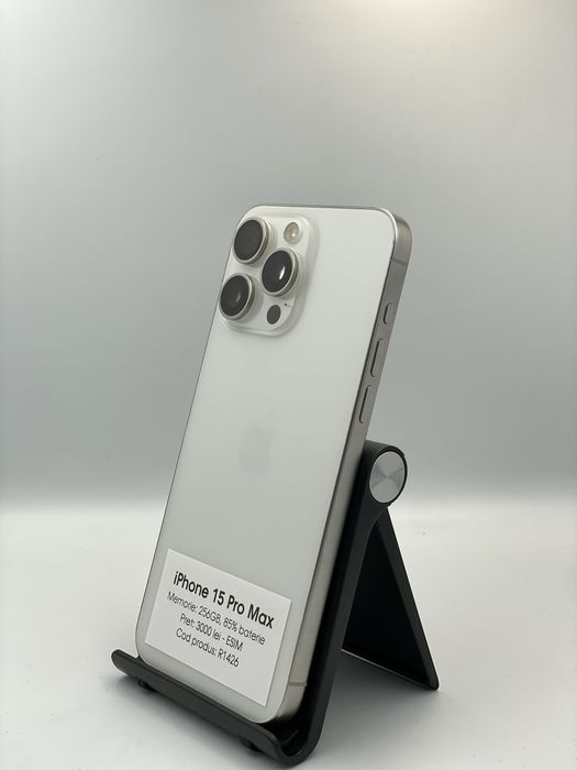 Iphone 15 Pro Max - 256GB memorie, 85% baterie, ESIM, 1 an garantie