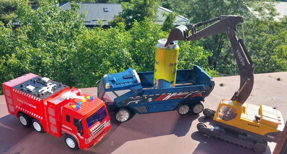 ‼️ 3 Jucarii MARI Excavator TRailer si Buldozer