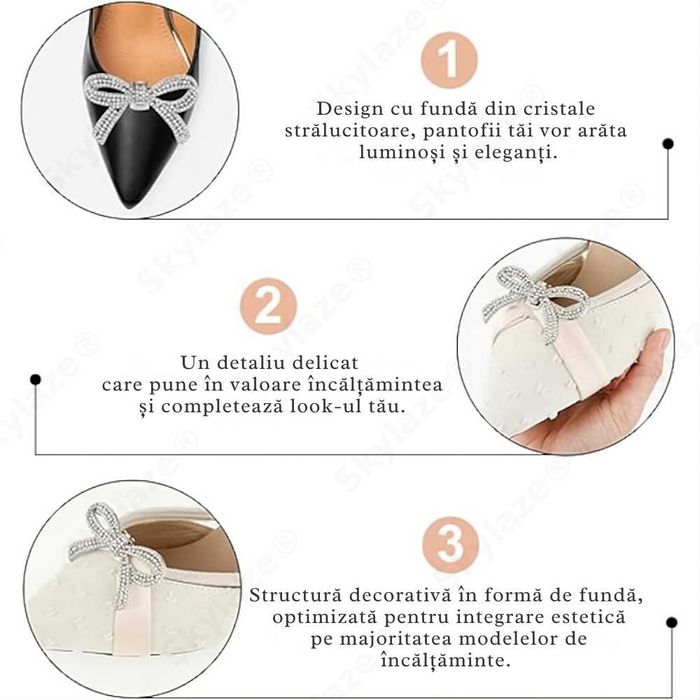 Set 2x Brose Pantofi Skylaze® Funda Cristale, Clips Rapid, 6 cm