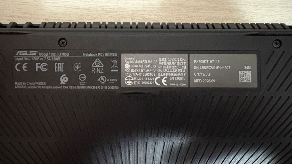 Laptop Asus FX705DT Ryzen™ 7 3750H 16gb RAM Windows 11 PRO