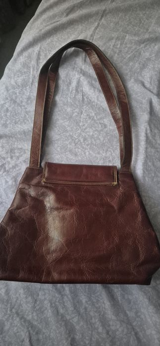 Geanta de piele dama  ,culoarea coniac