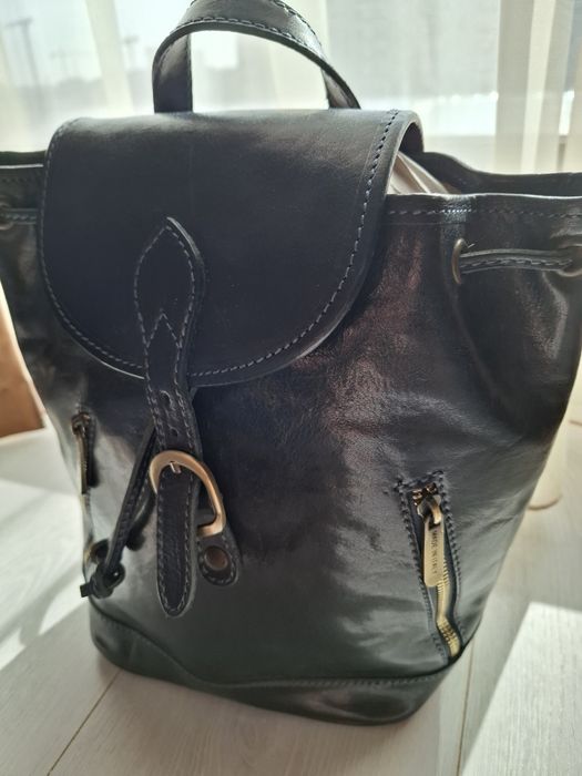 Rucsac piele naturala albastra, femei