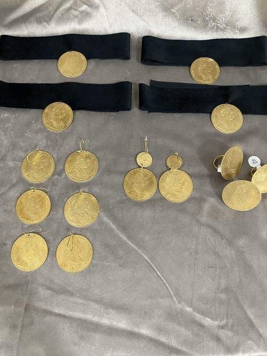 Monede mari mici franc iosif  placate cu aur 24k