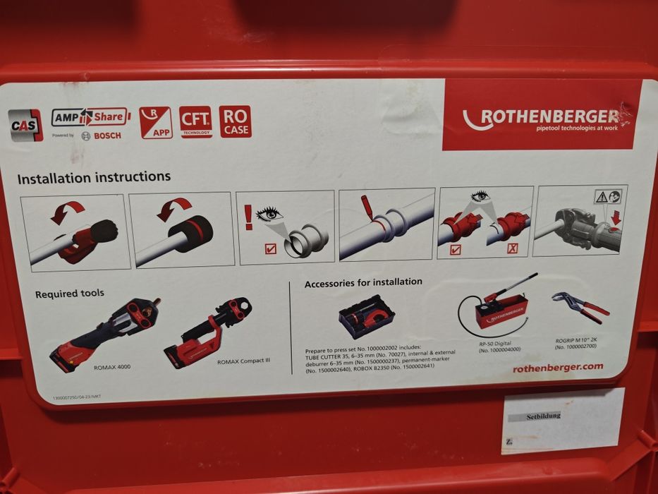 Акумулаторна преса за кримпване на пресфитинги ROTHENBERGER ROMAX Compact III