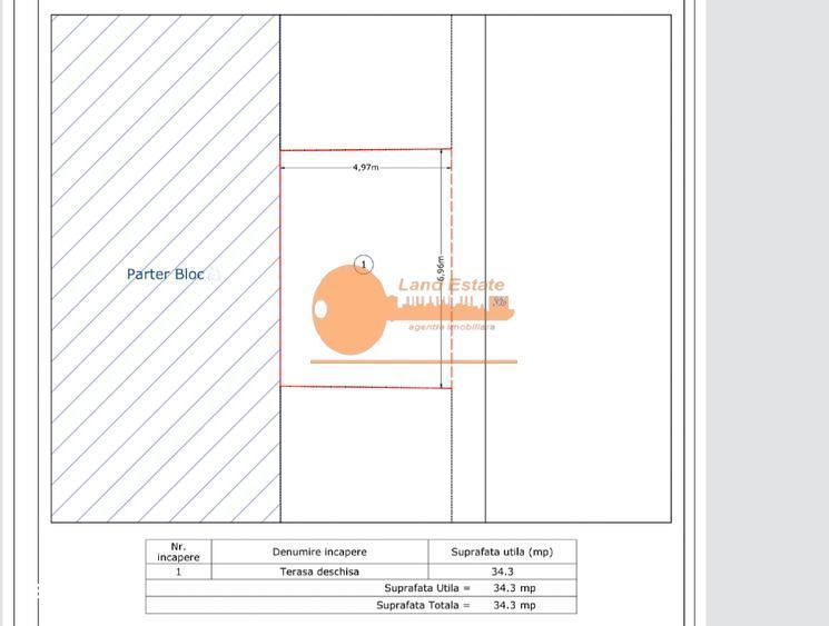 2 Camere cu Grădină Proprie 34 mp Uverturii -Bloc 2023