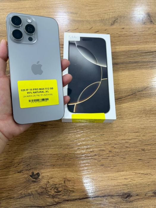 Ip 16 pro max 512gb 95% Natural Pintel.kz