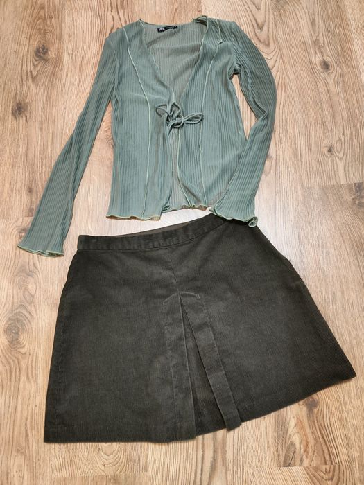 Сет на Zara цвят маслина