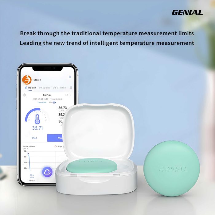Смарт термометър на Genial Technology с приложение към смартфона Ви