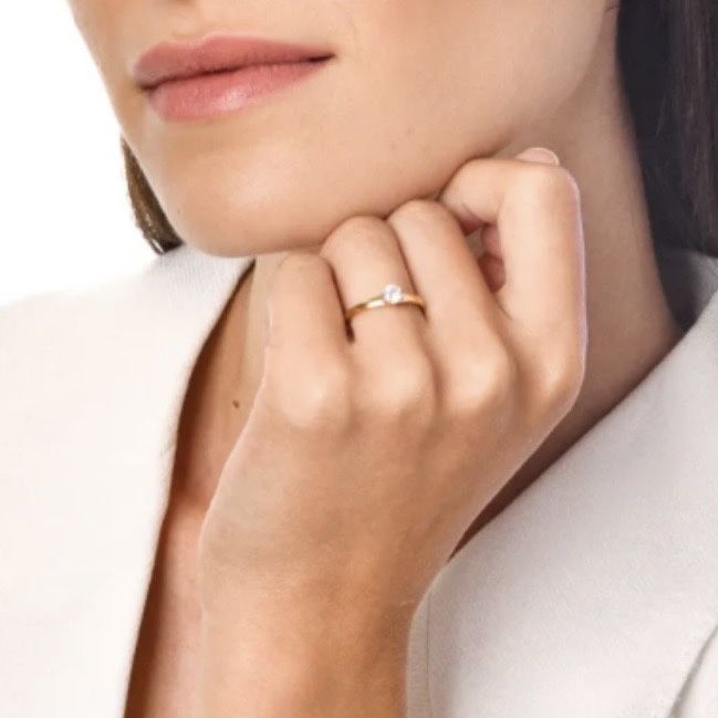 УНИКАЛЕН! Годежен пръстен с диамант и жълто злато 18к + ГАРАНЦИЯ