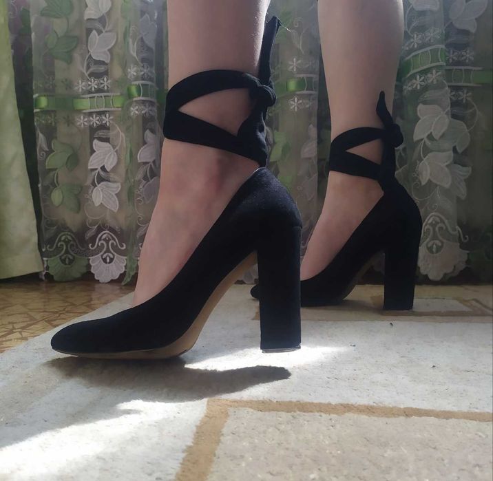 Туфли замшевые черные