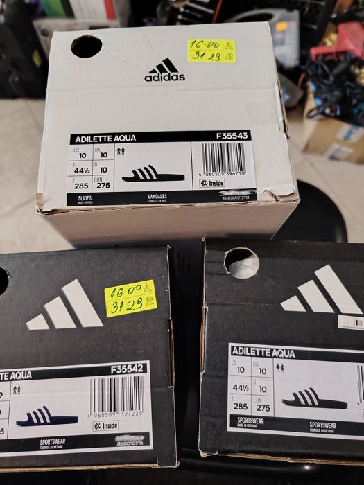 Чехли джапанки Adidas adilette Aqua F35543 Унисекс 42, 43, 44 1/2 черни и сини