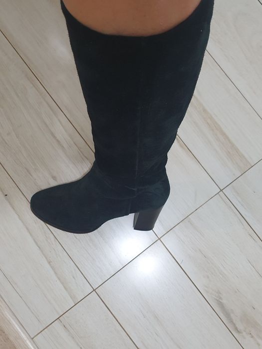 Cizme negre piele întoarsă, 36