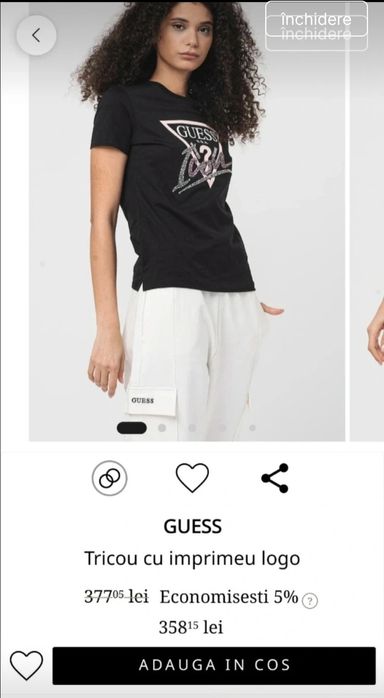 Tricou dama Guess, mărimea M,  nou fără etichetă.