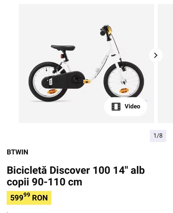 Bicicleta copii Btwin Discover 100