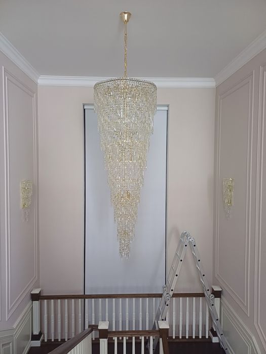 установка люстра