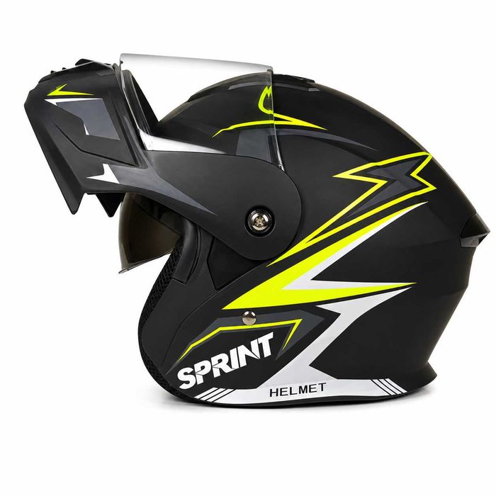 Casca Moto/Scuter Flip-Up, Viziera Dubla, Protectie UV, Verde