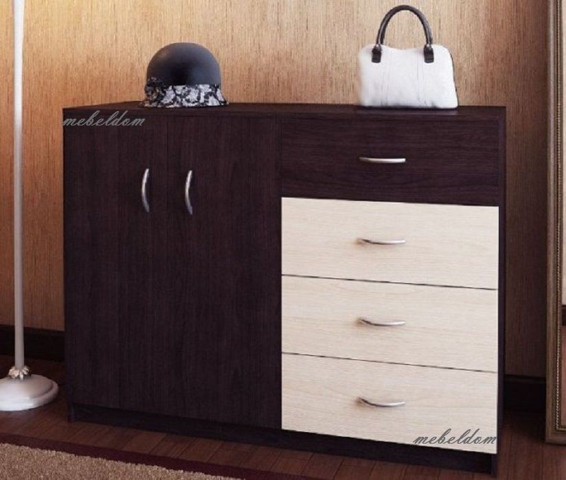 Скрин 120см. с 2 врати и 4 чекмеджета(код-6199)