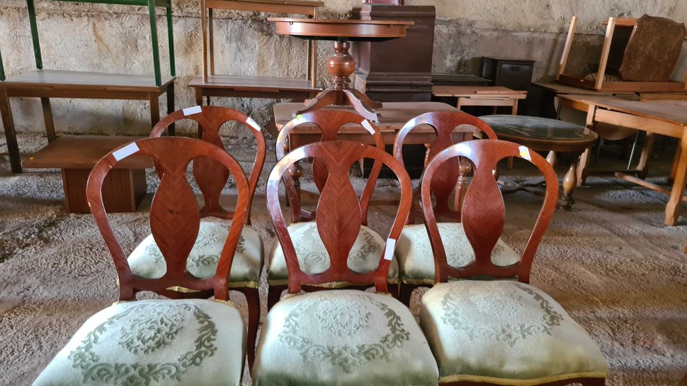 Ретро столове с плюшена дамаска внос от Европа