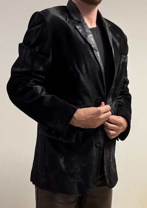 Мъжко яке от естествена кожа и косъм от пони