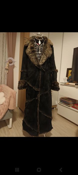 Palton piele naturala imblanit Casa Derhy Paris, marimea L