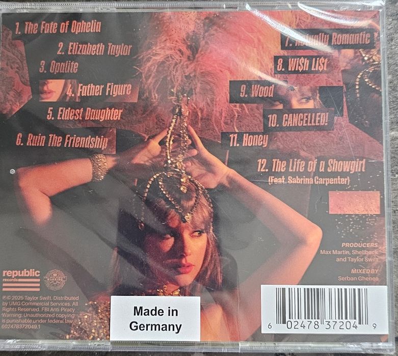 Неразпечатван диск Taylor Swift  - The life of a showgirl